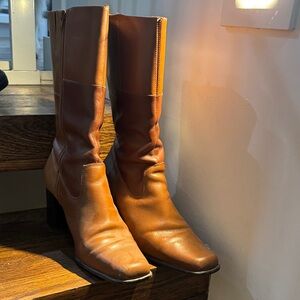 Brown Leather Heeled Boots